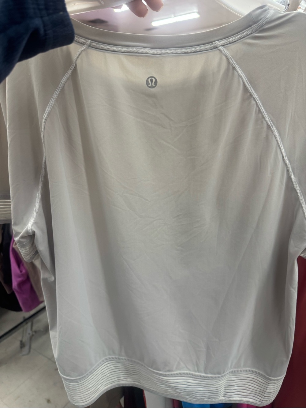 lululemon athletica light gray/short sleeve top